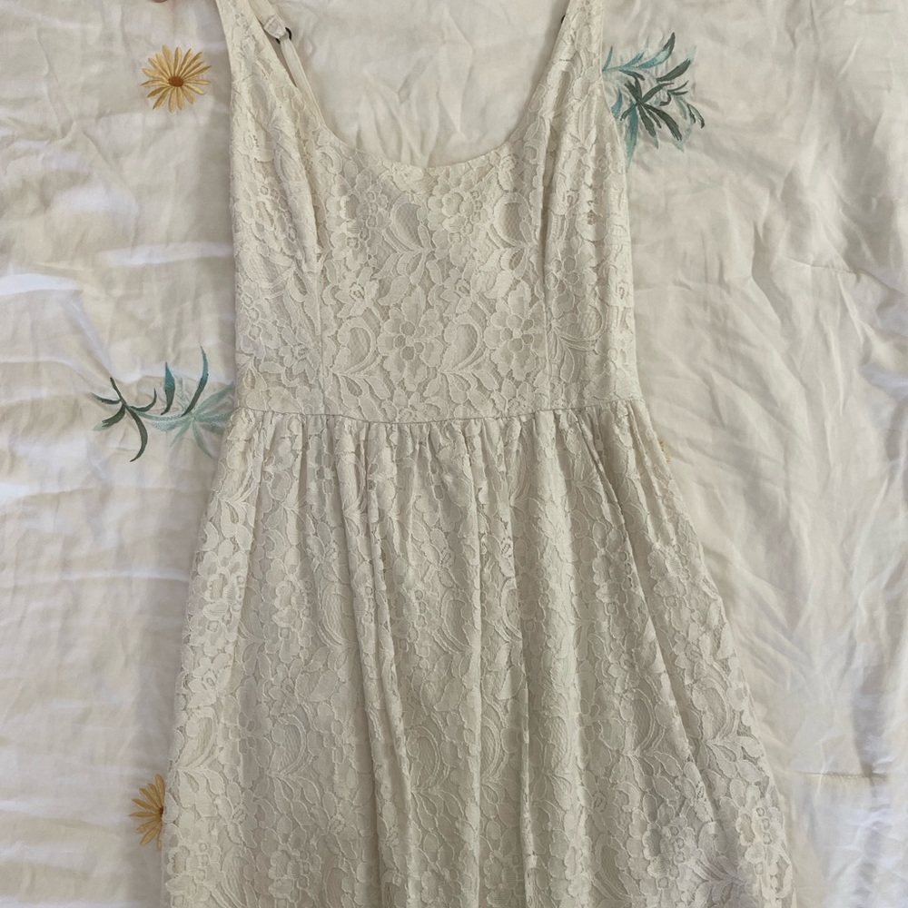 hollister white lace dress